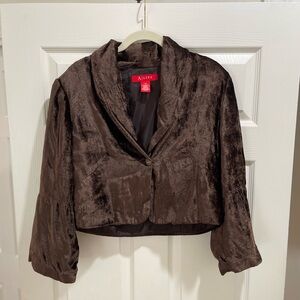 Women's Brown Velvet Suit Jacket